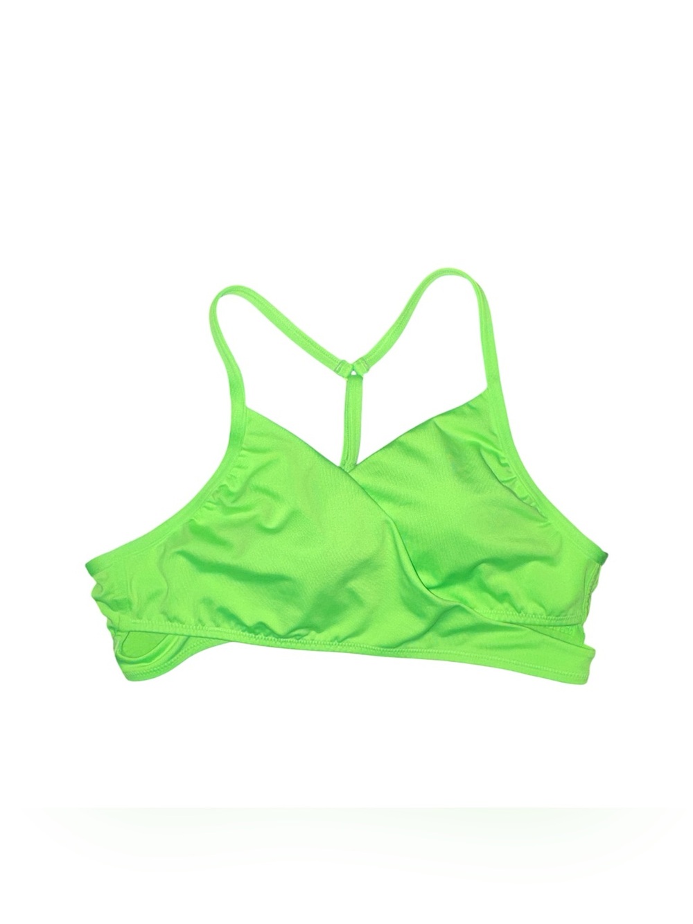 Victoria Secrets Pink Women’s Neon Green Sports Bra Razorback Bright Top Large